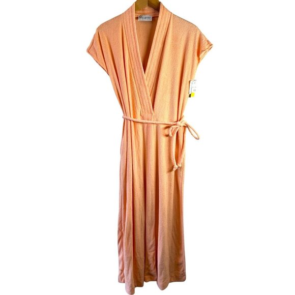 NOS Vintage 70's/80's Vassarette Peach Terry Wrap Robe Medium - Picture 2 of 9